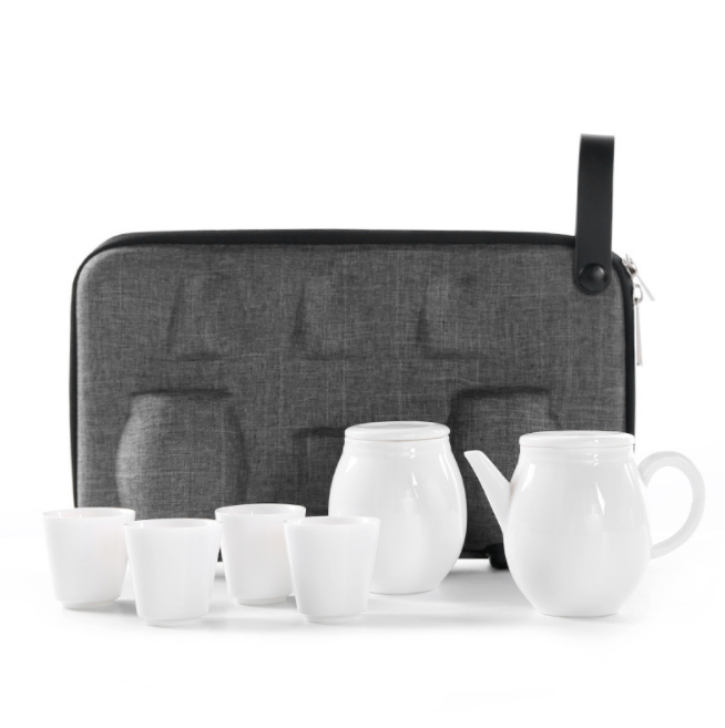 德化白瓷功夫茶具套装家用陶瓷便携包旅行办公快客杯定制