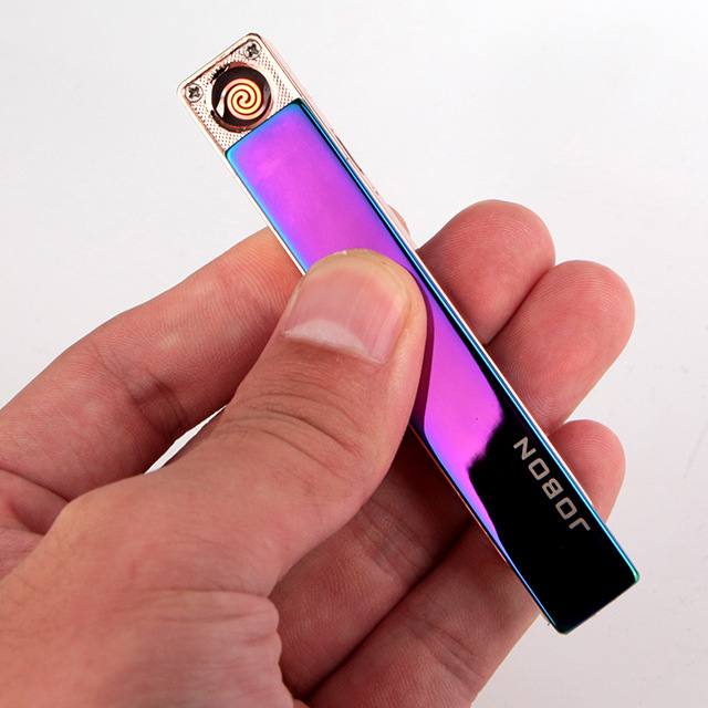 usb充电打火机超薄防风金属打火机电子点烟器