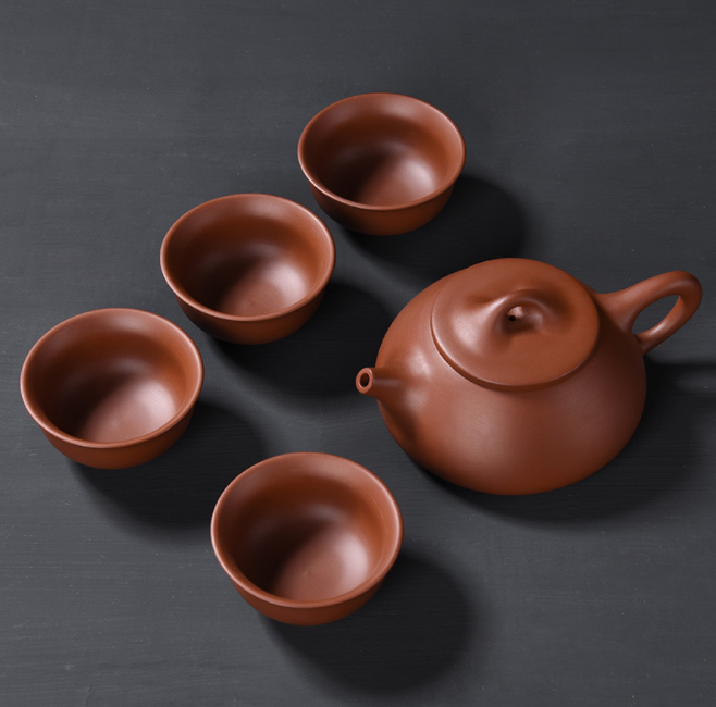 功夫紫砂茶具套装一壶四杯高档礼盒包装礼品定制logo
