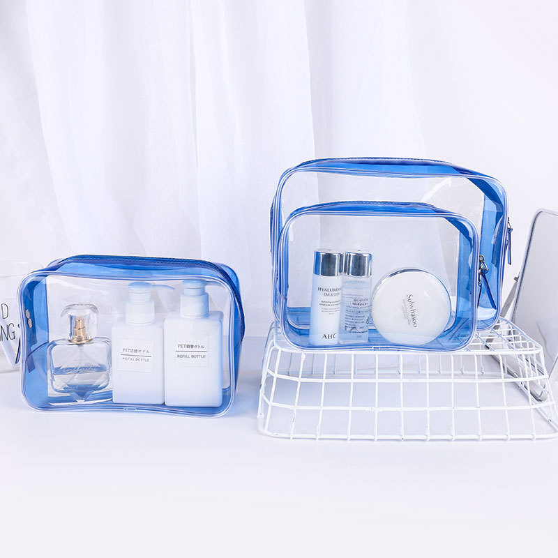 透明pvc化妆包三件套简约果冻洗漱包防水化妆品旅行收纳包