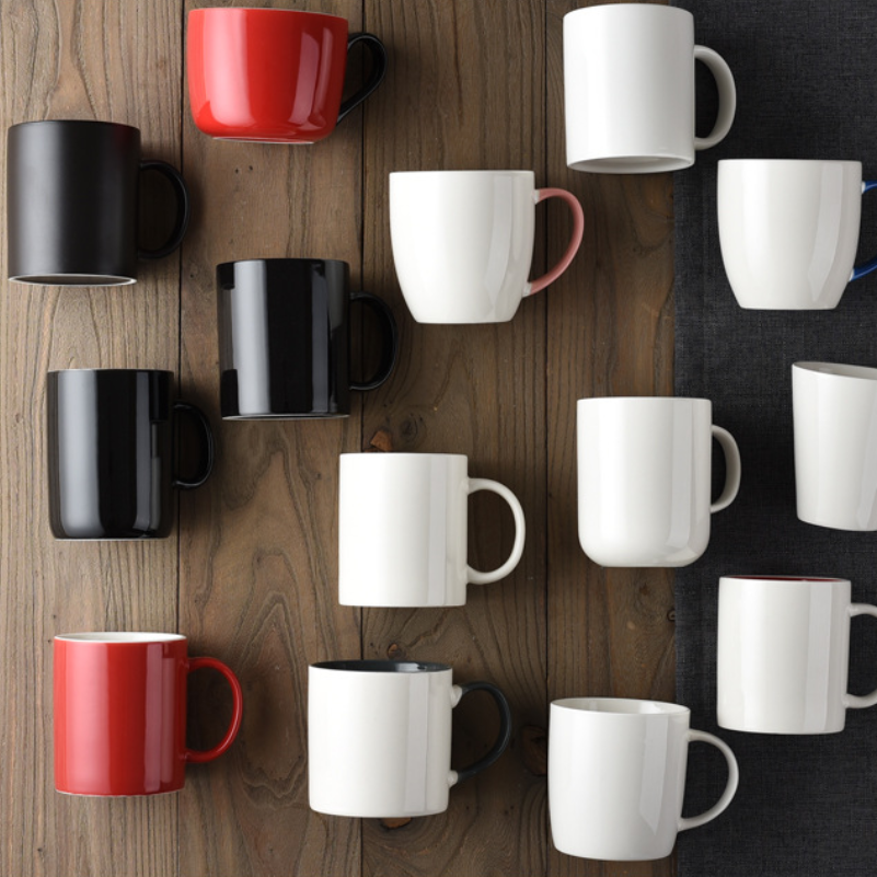 创意陶瓷咖啡杯 定做印字白色马克杯定制logo