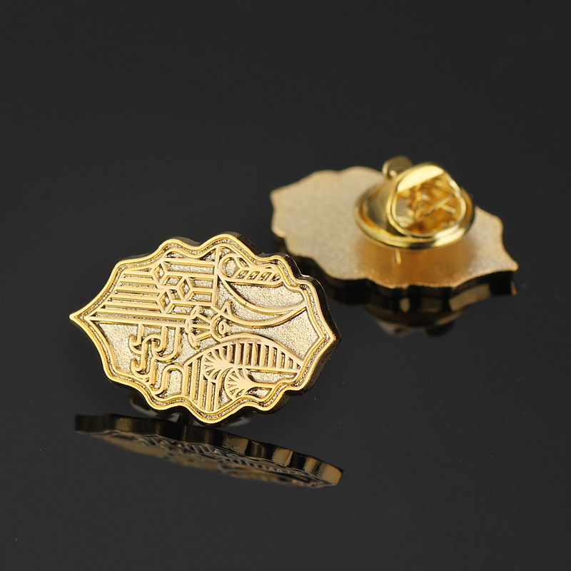 金属胸章定做 企业单位LOGO徽章 外贸锌合金电镀磨砂胸针