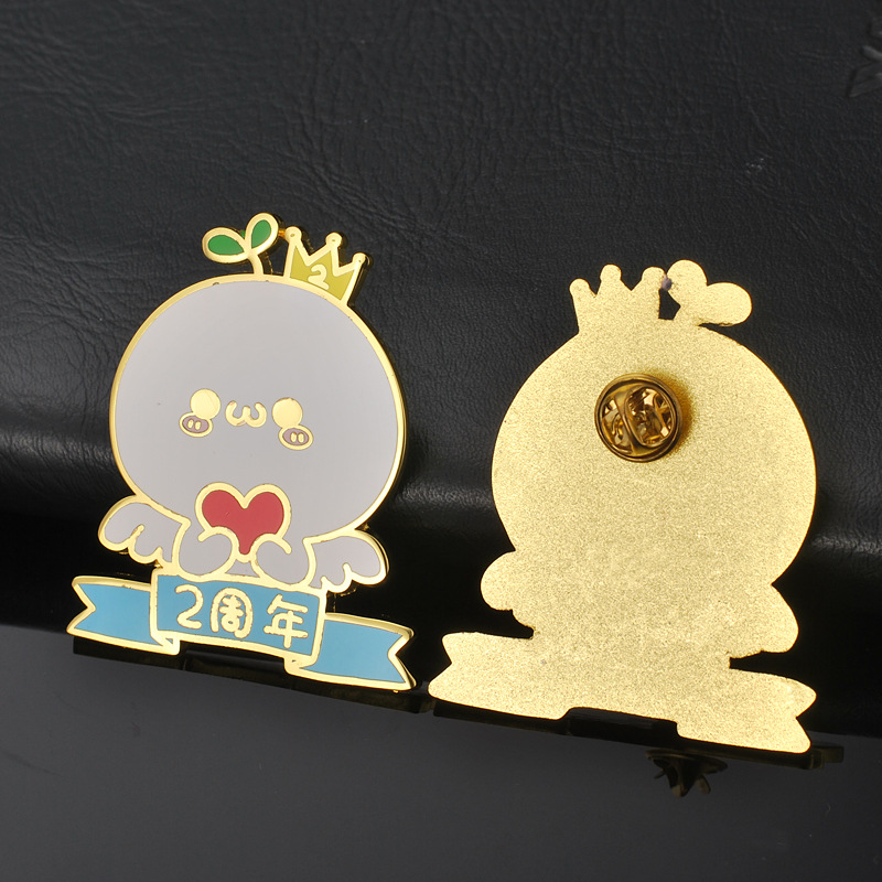 不锈铁印刷徽章 金属圆形滴胶胸章 创意广告礼品纪念章定制