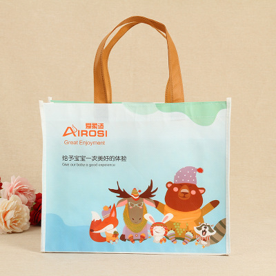 宝宝教育宣传礼品袋定制彩印覆膜无纺布手提袋无纺布袋