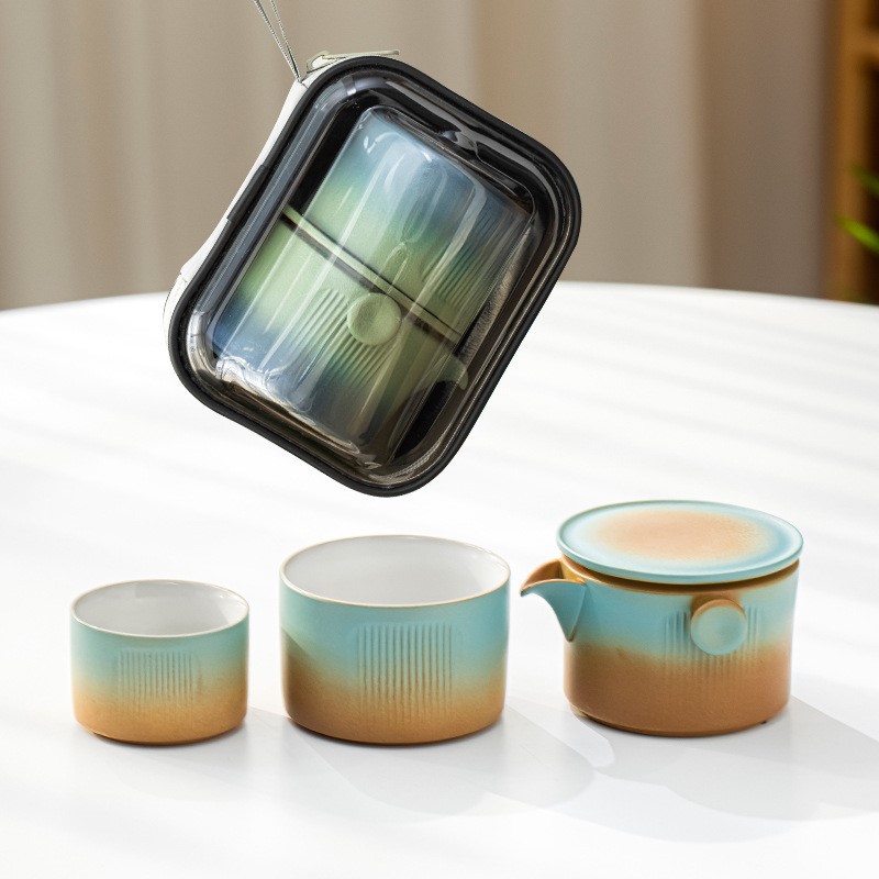 定制旅行茶具套装便携式一壶两杯户外快客杯
