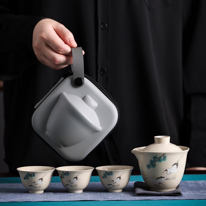 定制旅行便携居家收纳茶具草木灰旅行套装