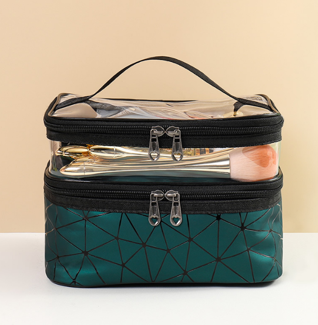 双层化妆包手提大容量多功能多层便携旅行护肤品洗漱包