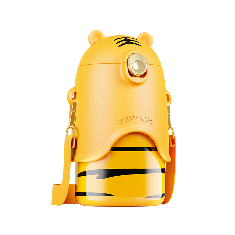 卡通316不锈钢保温杯儿童锁扣吸管水杯可爱创意杯定制