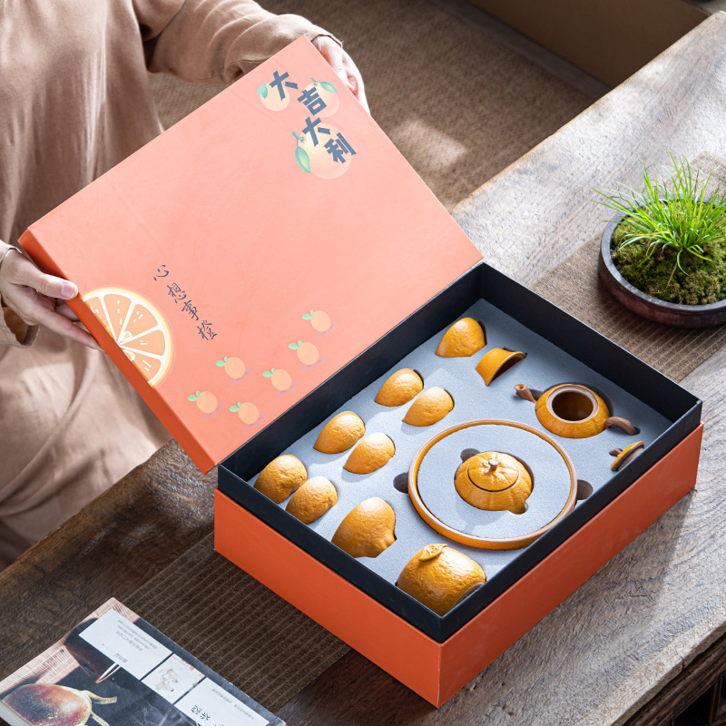 粗陶茶具套装家用轻奢功夫茶杯茶壶陶瓷定制logo