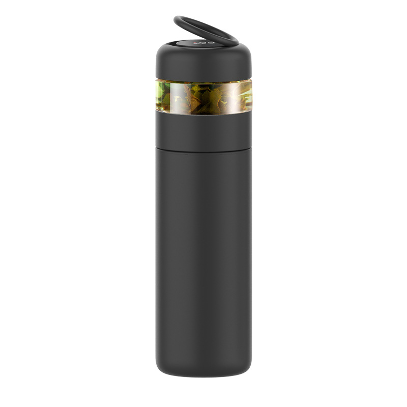 不锈钢智能显温保温泡茶杯 茶水分离便携保温杯定制